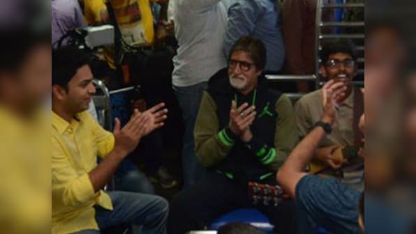 Watch: Amitabh Bachchan travels in local train in Mumbai; sings 'Rang Barse'