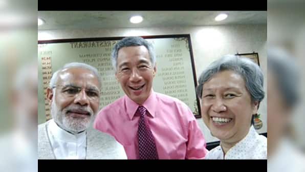 Watch: PM Modi, Lee Hsien's dinner diplomacy includes chai, charcha and selfie in Singapore