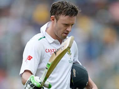 AB de Villiers leaves the pitch after a stylish 85 in Bengaluru. AFP