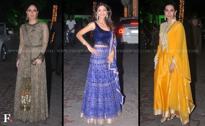 Kareena, Karishma Kapoor attend Shilpa Shetty's Diwali party