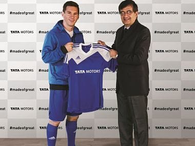 Lionel Messi boost for Tata Motors. Image courtesy Mayank Pareek's Twitter feed