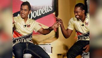 Of helicopter shots and running between wickets: Chris Gayle, MS Dhoni enjoy some banter
