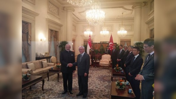 Modi in Singapore: PM meets President Tony Tan Keng Yam, gets ceremonial welcome