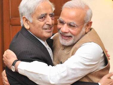 File image of PDP leader Mufti Mohammed Sayeed and Prime Minister Narendra Modi. PTI