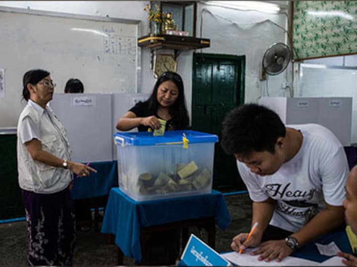 Millions vote in historic Myanmar elections which could decide Aung San Suu Kyi's future