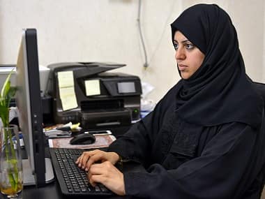 Nassima al-Sadah, a candidate for municipal councils in the Gulf coast city of Qatif. AFP 