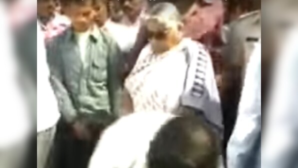 Watch: Minor seeks a rupee, gets kicked in the head by MP minister Kusum Mehdele