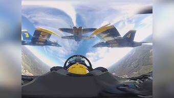Fly-bys and teamwork: Watch US Navy's Blue Angels perform stunts in 360-degree video