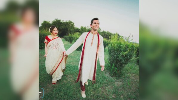 Check out this Hong Kong-based couple's Bollywood themed wedding photo shoot at Taj Mahal