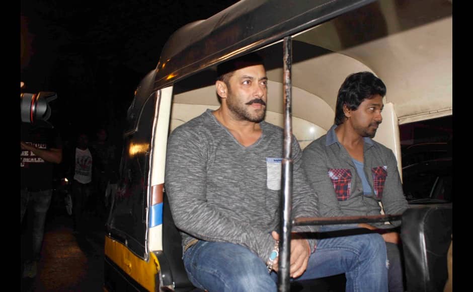 Bollywood actor Salman Khan spotted outside a restaurant at Bandra in Mumbai, India on December 20, 2015. (Gautam Salvi/SOLARIS IMAGES)