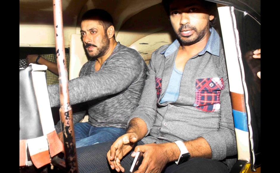 Bollywood actor Salman Khan spotted outside a restaurant at Bandra in Mumbai, India on December 20, 2015. (Gautam Salvi/SOLARIS IMAGES)