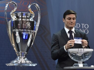 Javier Zanetti at the Champions League draw. AFP