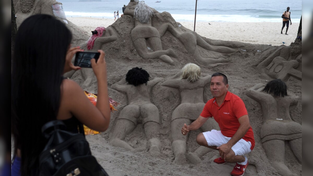 Feeling Hot Hot Hot Risqué Sand Sculptures Of Women On Copacabana