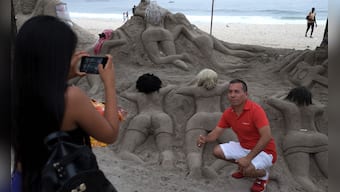 Feeling hot hot hot: Risqué sand sculptures of women on Copacabana beach irk local Brazilians