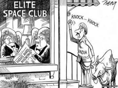 Cartoon that appeared in The New York Times about India's Mars Mission. Image Courtesy: Twitter/@yunussait