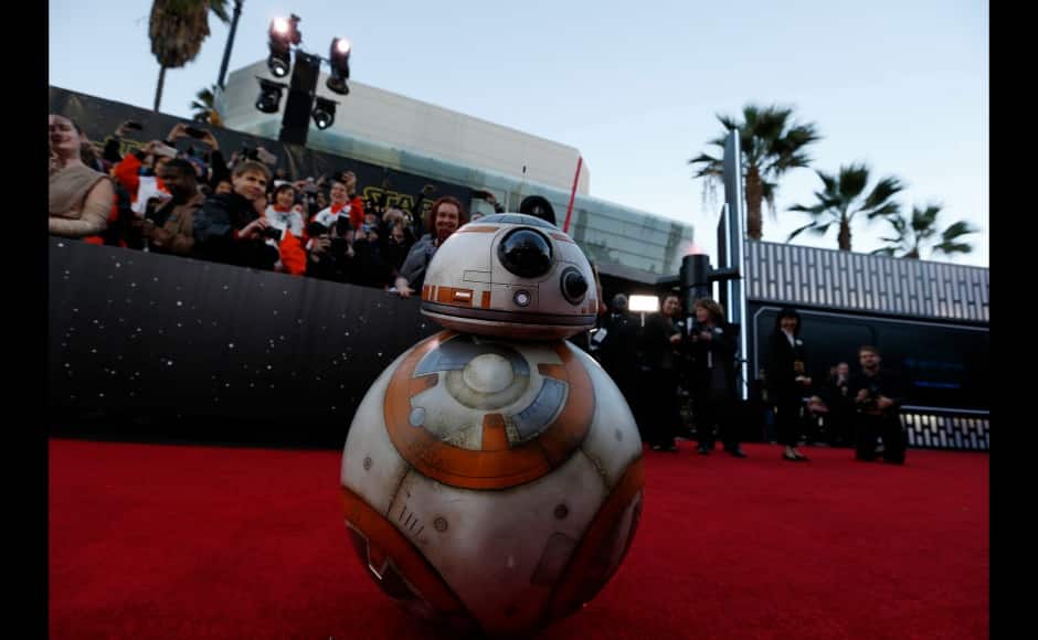 Droid BB-8 arrives at the world premiere of the film 
