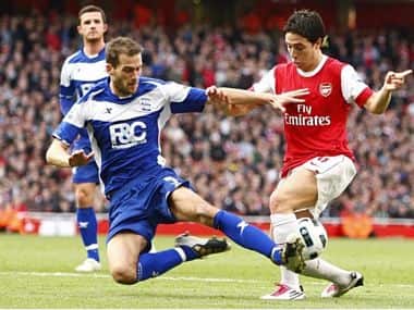 Roger Johnson (L) in his Birmingham City days. File image.