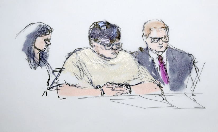 An artist's sketch of Marquez in court Thursday/ AP
