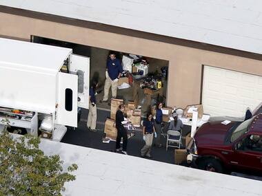 The garage in the California shooters' home in Redlands, California/ Reuters
