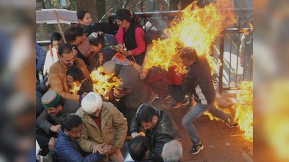 Protest gone horribly wrong: Congress workers set themselves on fire while trying to burn Modi effigy