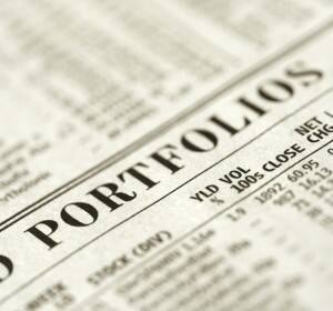 Financial page in newspaper