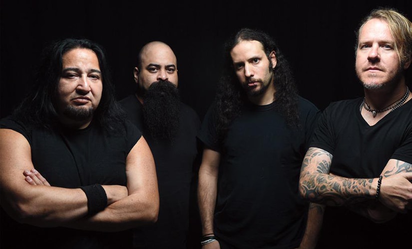 Studio image of Fear Factory. Twitter @FearFactory