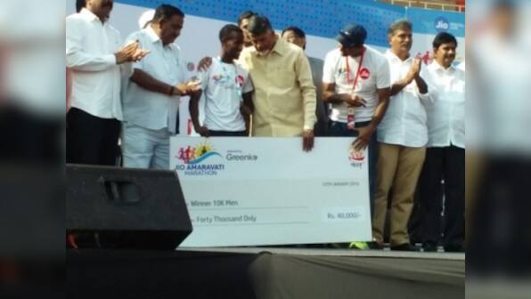 Ethiopian athlete wins 'Jio Amaravati' marathon; CM launches 4G wi-fi services