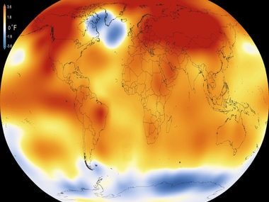 This illustration obtained from NASA shows that 2015 was the warmest year since modern record-keeping began in 1880. AFP