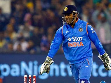 MS Dhoni during the second T20I at Melbourne. Getty