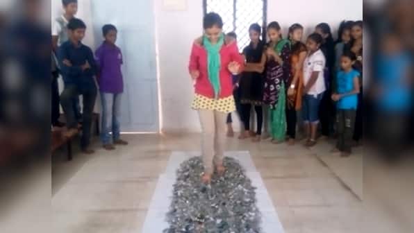 Watch: Teacher's ridiculous answer to students' exam fear? Walk barefoot on broken glass