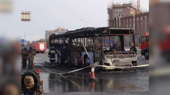 Fourteen people dead, over 30 injured as bus catches fire in China
