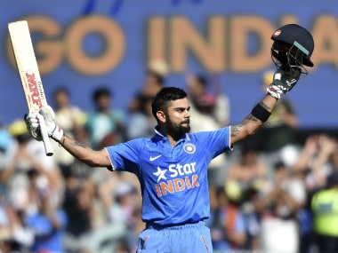Kohli became the fastest to reach 7,000 runs and 24 centuries in ODIs. AFP