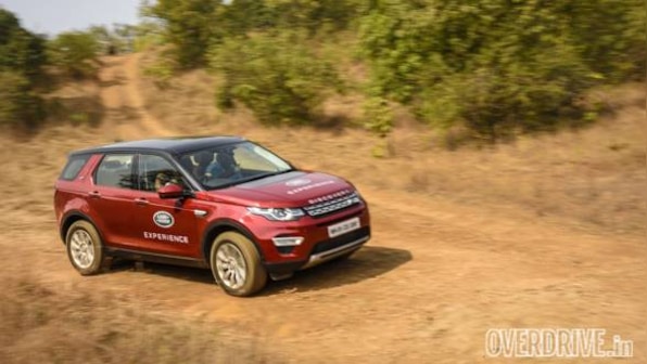 Kicking up some dirt at the Land Rover Experience