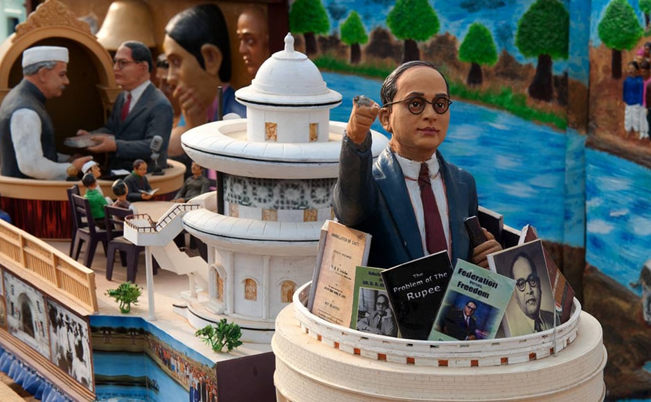 This float marks the contribution of Dr Babasaheb Ambedkar towards the nation. Ambedkar is called the architect of the Indian Constitution. The Constitution went into effect on 26 January, 1950, making India a Republic. Firstpost/Naresh Sharma This float marks the contribution of Dr Babasaheb Ambedkar towards the nation. Ambedkar is called the architect of the Indian Constitution. The Constitution went into effect on 26 January, 1950, making India a Republic. Firstpost/Naresh Sharma