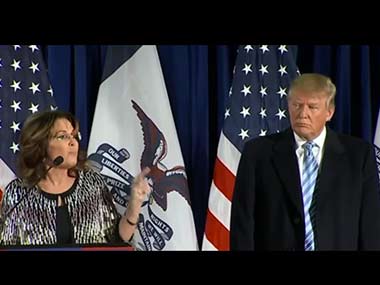 'No more pussy-footing around': Sarah Palin endorses Donald Trump in Iowa 'No more pussy-footing around': Sarah Palin endorses Donald Trump in Iowa