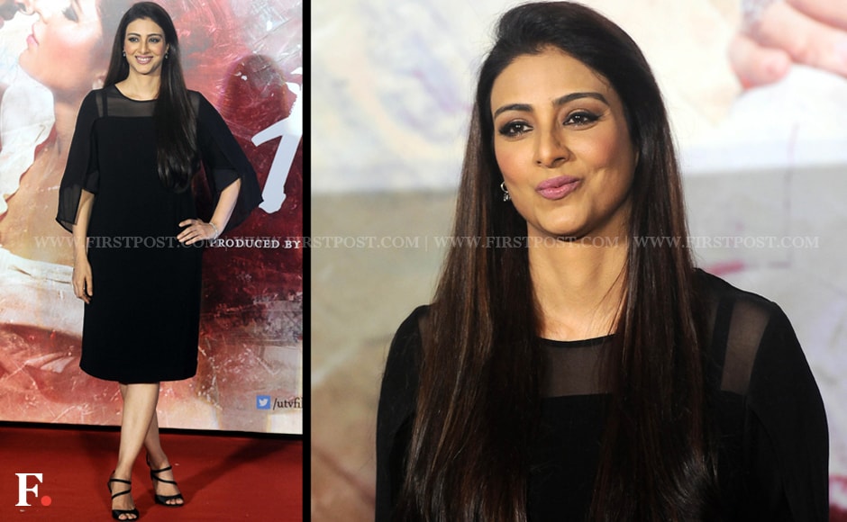 Tabu goes for the classic black dress at the launch of the first look of her upcoming film, Fitoor. The actress joined the cast of the film after Rekha refused to be a part of it. Sachin Gokhale/Firstpost Tabu goes for the classic black dress at the launch of the first look of her upcoming film, Fitoor. The actress joined the cast of the film after Rekha refused to be a part of it. Sachin Gokhale/Firstpost