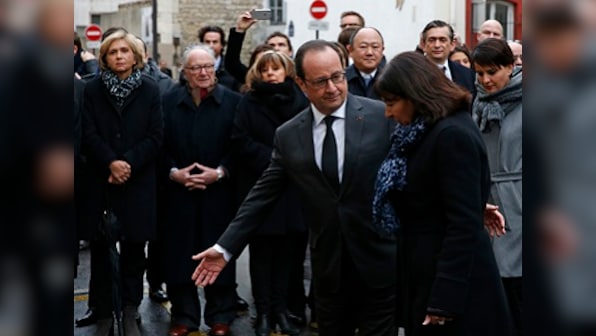 Charlie Hebdo attack: Francois Hollande unveils plaque on first day of week-long commemorations