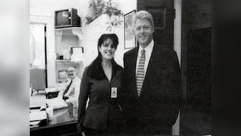 The blue dress and beret are back: Trump invokes Monica Lewinsky, US media slams him