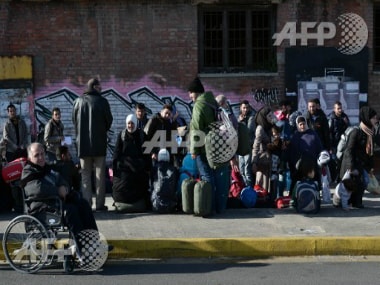 Refugees at the Greek-Macedonia border. AFP