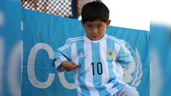 Messi Magic, of a different kind: Watch Afghan kid's unbridled joy as he gets autographed jerseys