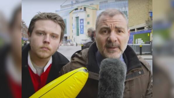When journos go bananas: What happens when a reporter, a prankster and an inflatable fruit are on live TV?
