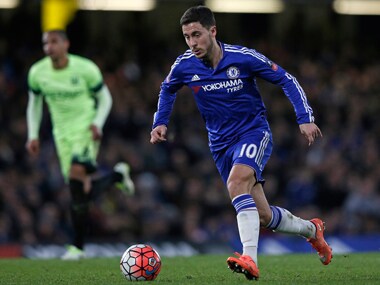 Chelsea playmaker Eden Hazard during the FA Cup fifth-round match against Manchester City at Stamford Bridge on Sunday. AFP