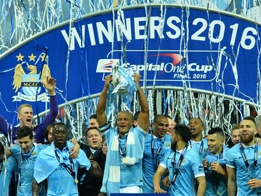 Manchester City were crowned League Cup champions. AFP