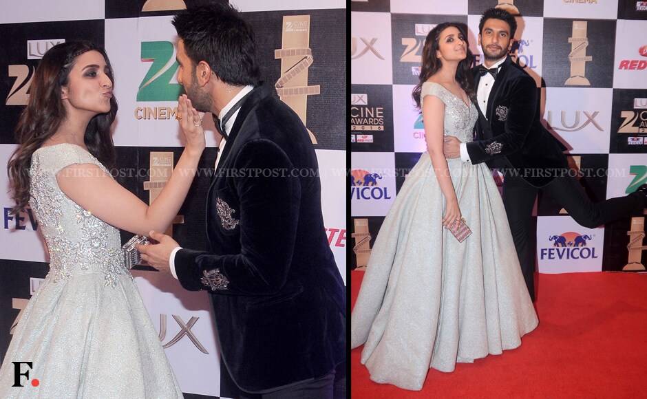 Parineeti Chopra shares a sweet moment with Ranveer Singh as they greet each other on the red carpet. They look adorable, we can't wait to see them act together! Sachin Gokhale/Firstpost Parineeti Chopra shares a sweet moment with Ranveer Singh as they greet each other on the red carpet. They look adorable, we can't wait to see them act together! Sachin Gokhale/Firstpost
