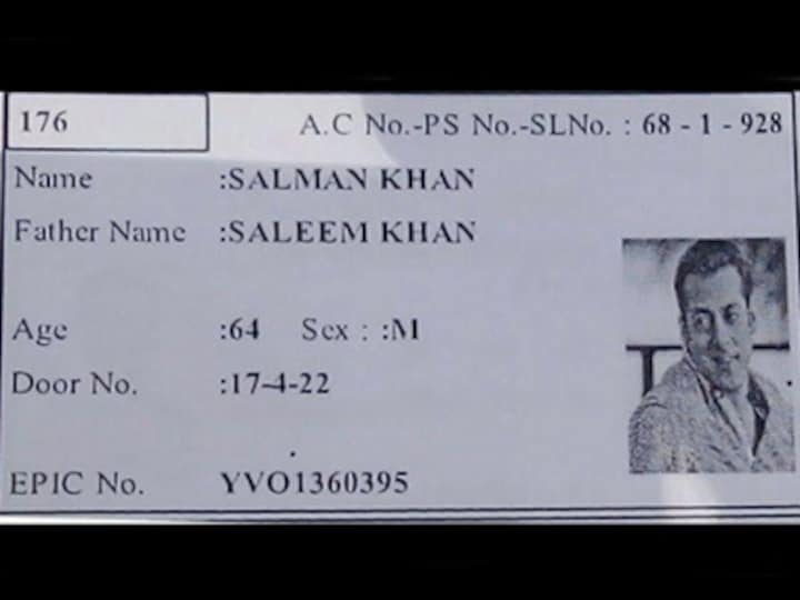 Being Salman Khan: Hyderabad voter mistakenly gets the actor's photo on his ID card