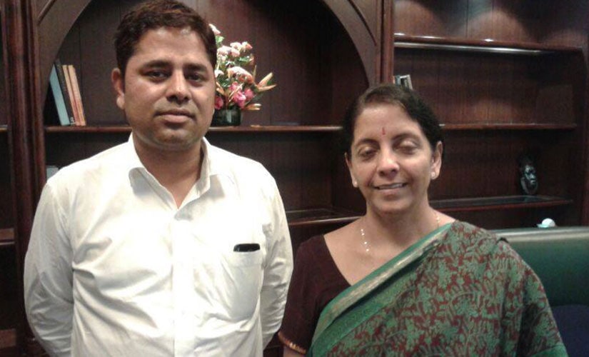 Chauhan with Nirmala Sitharaman. Image courtesy: Vikram singh chauhan/Facebook