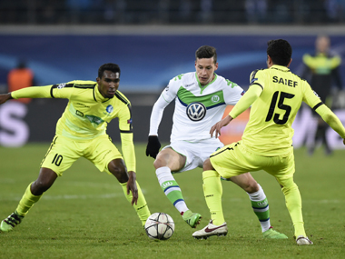 Champions League: Draxler double gives Wolfsburg 3-2 win, while Gent's late strikes keep hopes alive Champions League: Draxler double gives Wolfsburg 3-2 win, while Gent's late strikes keep hopes alive