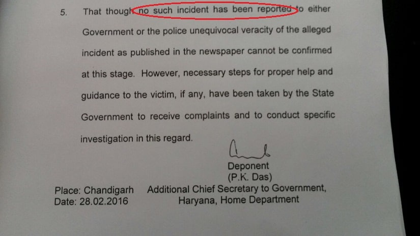 A photograph of the affidavit. Firstpost/Shishir Tripathi