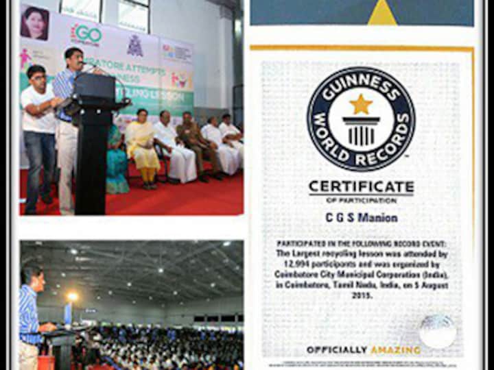 Reliance Industries staffer CGS Manion recycles his way to Guinness glory