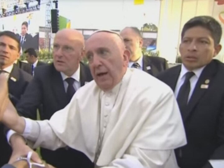 Don't mess with papa! Angry Pope scolds crowd member who almost knocks him over